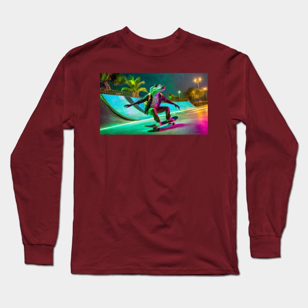 Gator Skator Long Sleeve T-Shirt by CreativePhil